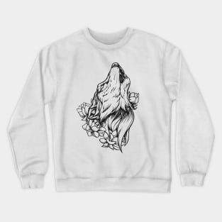 Wolf drawing Black ink! Crewneck Sweatshirt